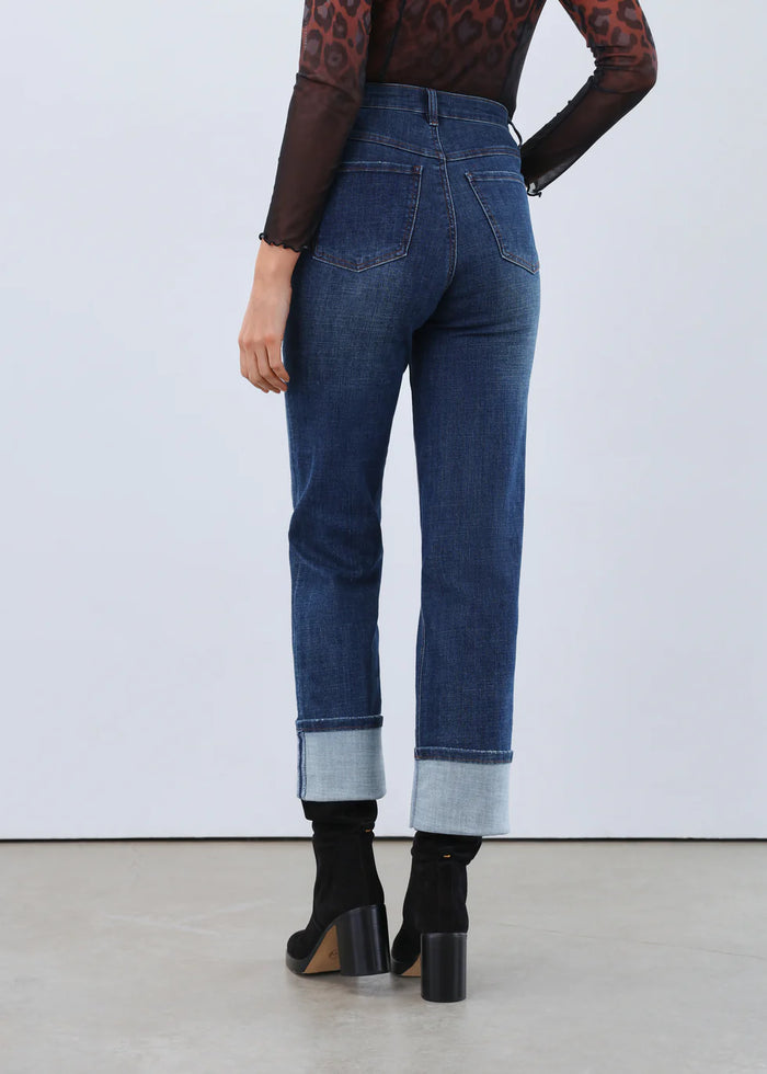 SUZANNE STAIGHT ANKLE DENIM CUFF PANT-FDJ FRENCH DRESSING