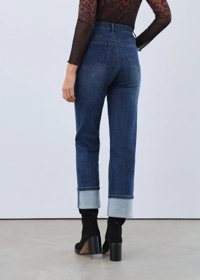SUZANNE STAIGHT ANKLE DENIM CUFF PANT-FDJ FRENCH DRESSING
