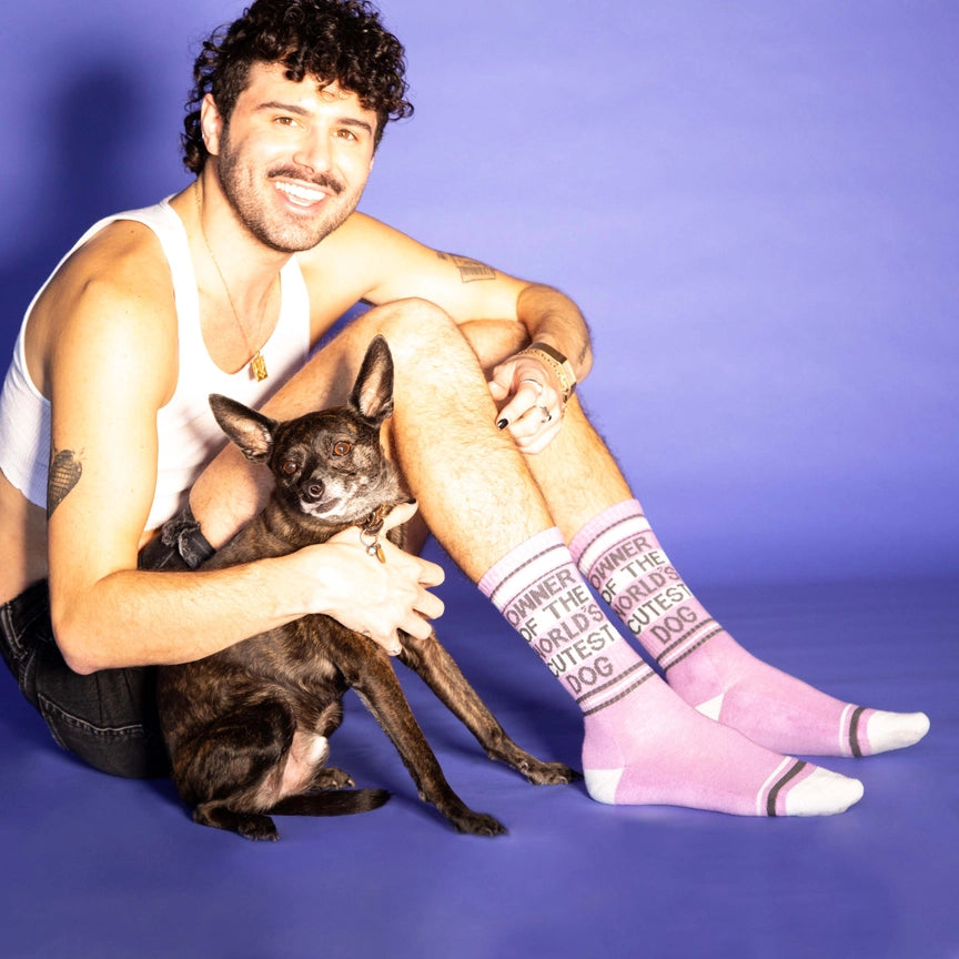OWNER OF THE WORLD'S CUTEST DOG GYM CREW SOCKS-GUMBALL POODLE