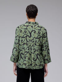 SWIRL CROP EASY SHIRT-SUCCULENT-CUT LOOSE