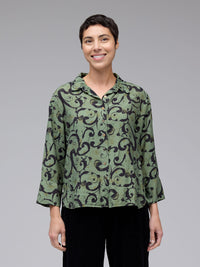SWIRL CROP EASY SHIRT-SUCCULENT-CUT LOOSE