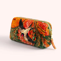 MARBLED SWALLOW-QUILTED VANITY BAG-POWDER