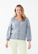 EMBROIDERED DENIM BLOUSE-FDJ FRENCH DRESSING