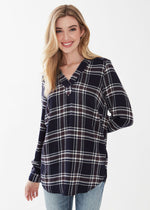 POPOVER CHECK TEXTURED TUNIC-FDJ FRENCH DRESSING