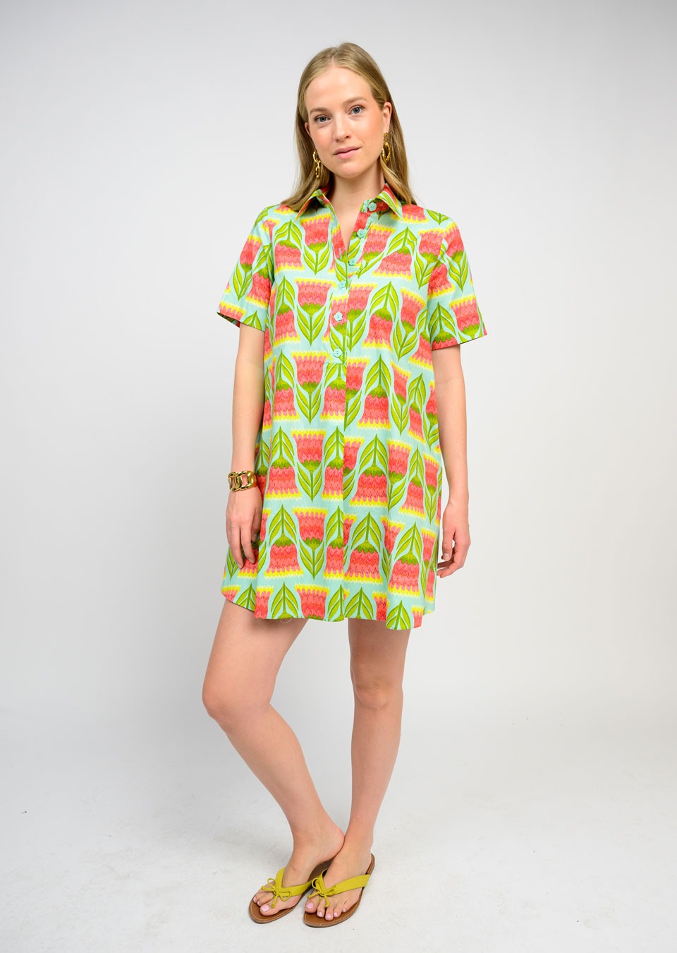 TULIP S/S SWING SHIRT DRESS-UNCLE FRANK