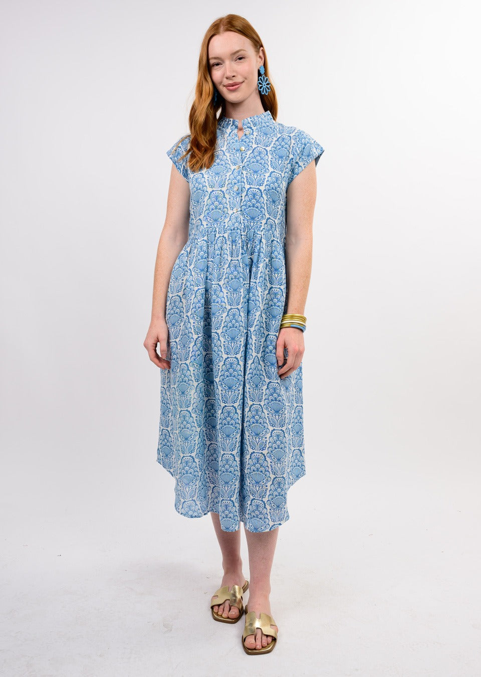 LINEN BLUES DRESS-BLUE-UNCLE FRANK