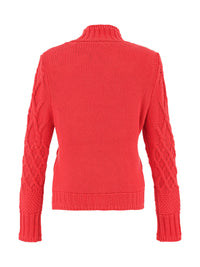 CABLE KNIT SWEATER-RED-DOLCEZZA