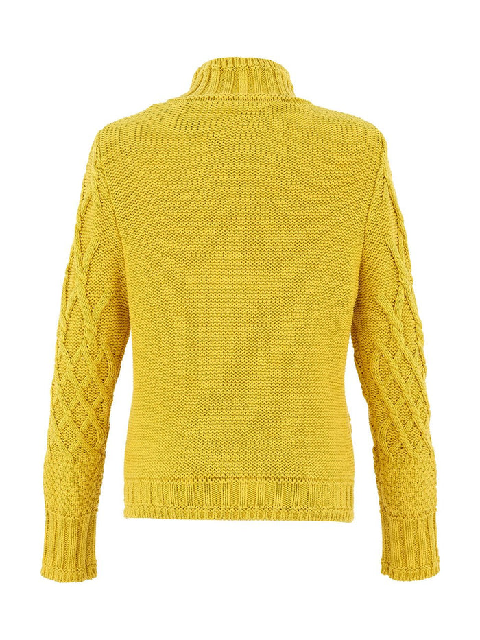 CABLE KNIT SWEATER-CHARTREUSE-DOLCEZZA