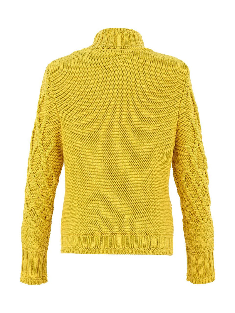 CABLE KNIT SWEATER-CHARTREUSE-DOLCEZZA