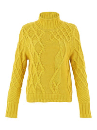 CABLE KNIT SWEATER-CHARTREUSE-DOLCEZZA