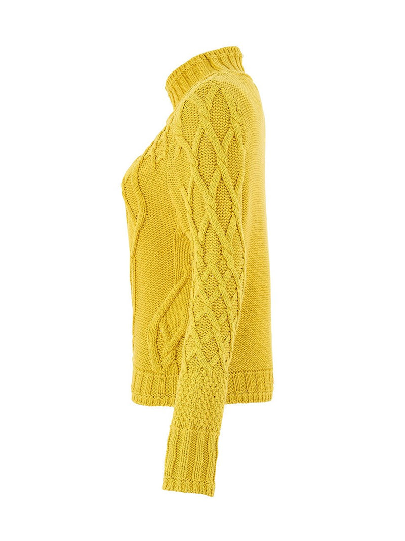 CABLE KNIT SWEATER-CHARTREUSE-DOLCEZZA