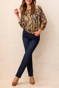 SOPHIA 5 POCKET CURVY  STRAIGHT LEG JEAN-DEEP OCEAN-TRIBAL