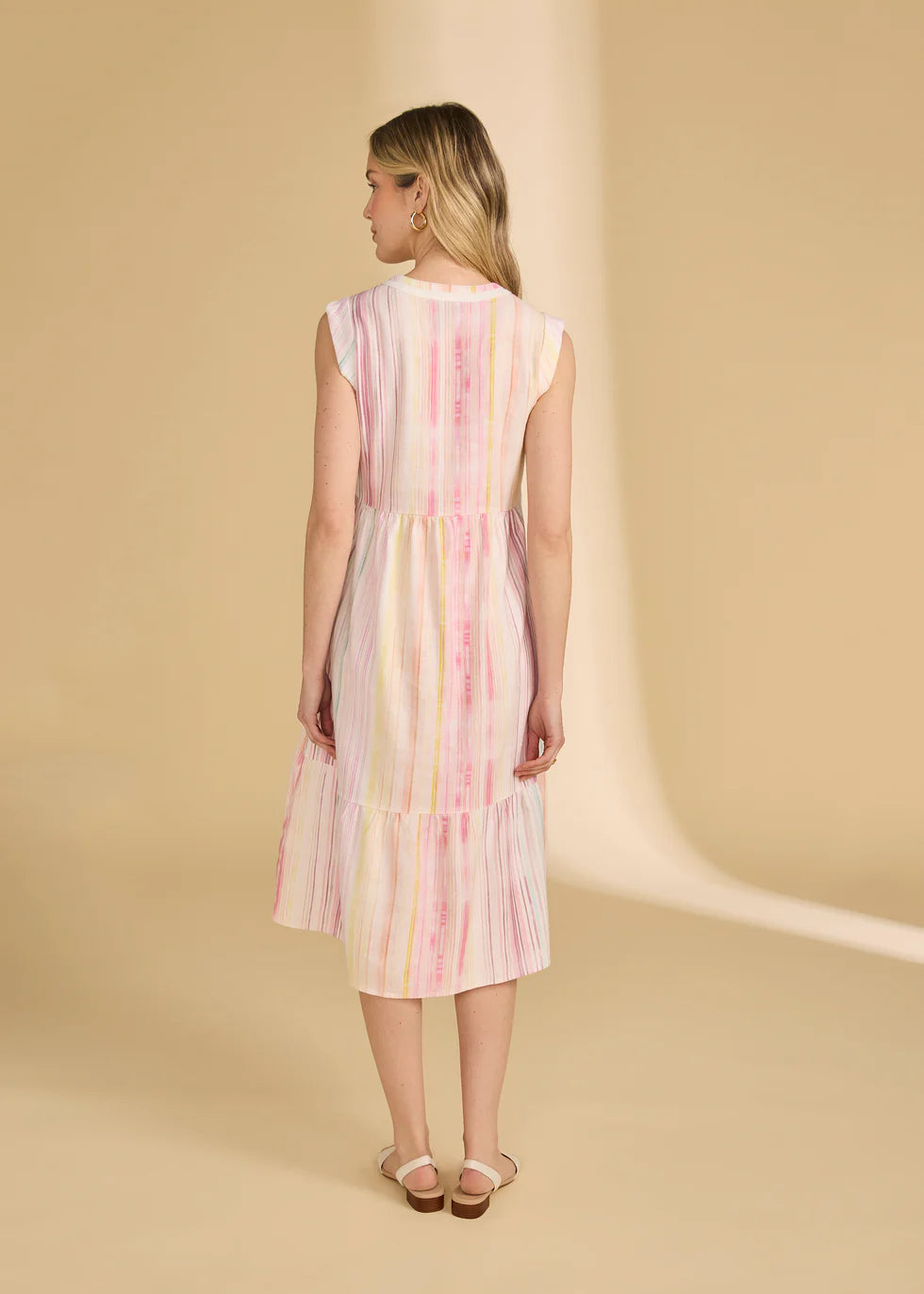 ALANA STRIPES TIER MIDI DRESS-FDJ FRENCH DRESSING