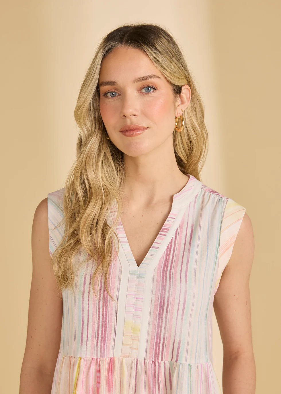 ALANA STRIPES TIER MIDI DRESS-FDJ FRENCH DRESSING