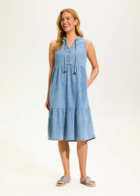 LIGHT DENIM TIER DRESS-FDJ FRENCH DRESSING JEANS