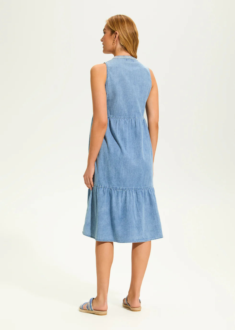 LIGHT DENIM TIER DRESS-FDJ FRENCH DRESSING JEANS