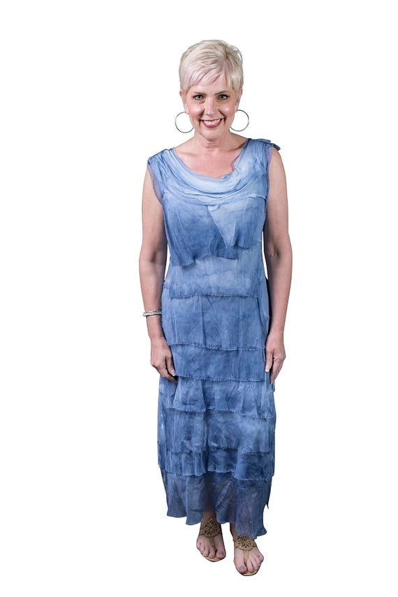 ALEENA SILK MAXI DRESS-ONE SIZE-TEES BY TINA