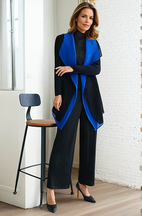 REVERSABLE LAYERED COLLAR JACKET-VANITE COUTURE
