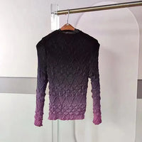 OMBRE CRINKLE L/S BLOUSE-26008-VANITE COUTURE