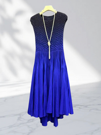 OMBRE BOATNECK CRINKLE TANK DRESS-VANITE COUTURE