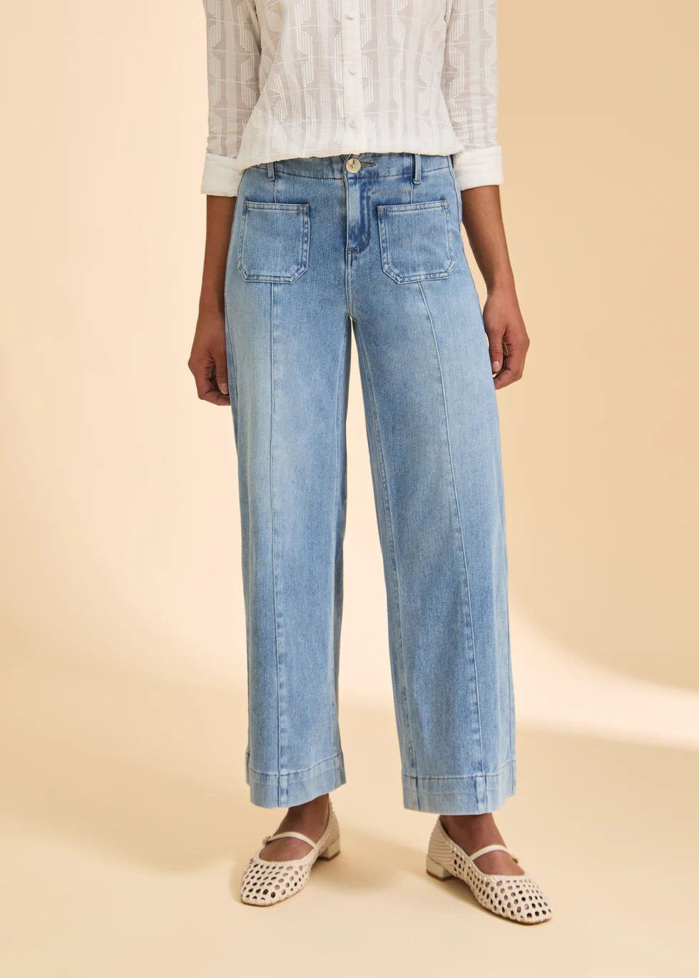 PULL ON WIDE LEG CROP DENIM PANT-FDJ FRENCH DRESSING