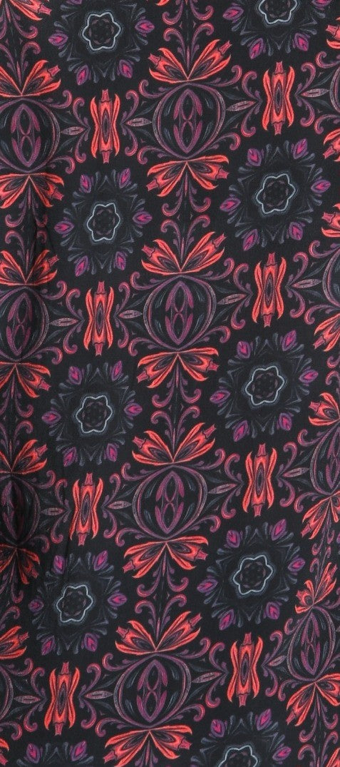 BURGUNDY MANDALA PRINT BUTTONDOWN BLOUSE-APNY