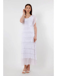 MIRIAM S/S RUFFLE DRESS-ONE SIZE-TEES BY TINA
