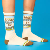 EASILY DISTRACTED BY BOOKS CREW SOCKS-GUMBALL POODLE