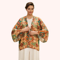 WARM CREAM IKAT KIMONO JACKET-POWDER