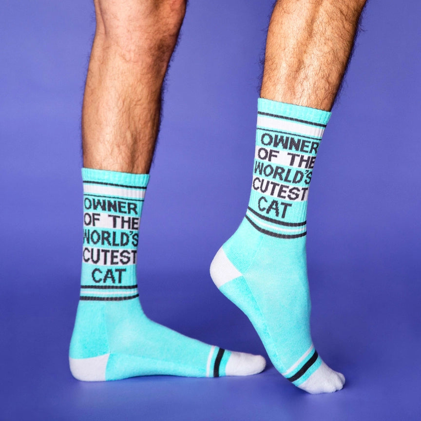 OWNER OF THE WORLD'S CUTEST CAT GYM CREW SOCKS-GUMBALL POODLE