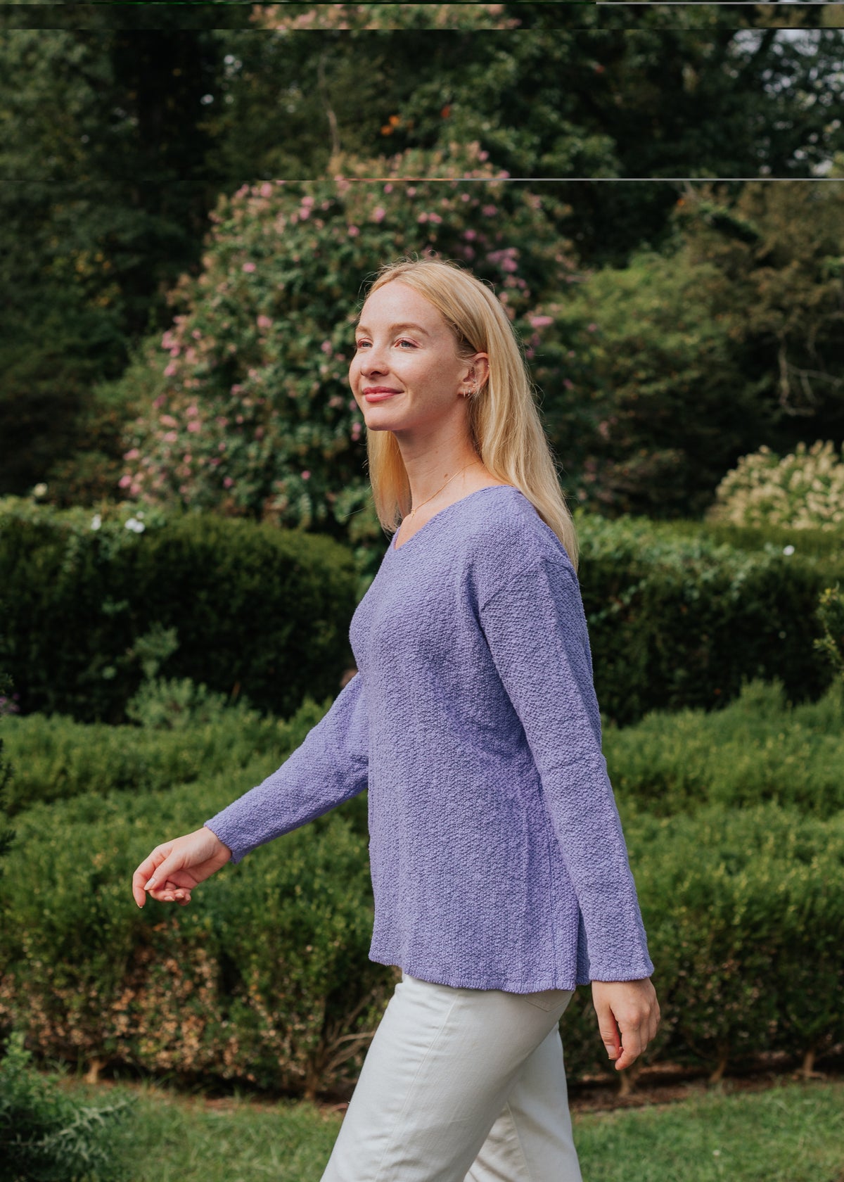 V-NECK SCRAMBLE KNIT 100% COTTON - AVALIN