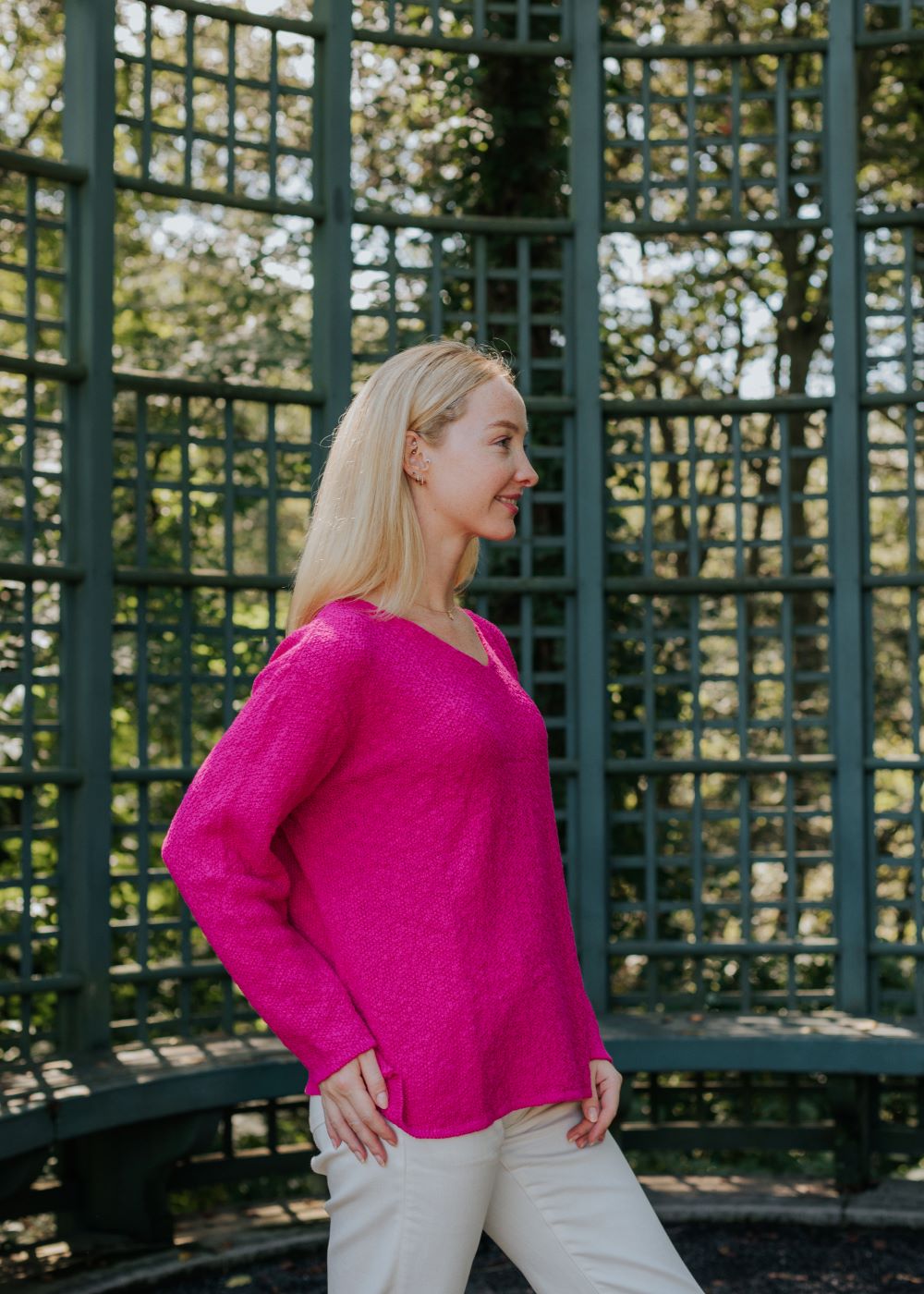 V-NECK SCRAMBLE KNIT 100% COTTON - AVALIN