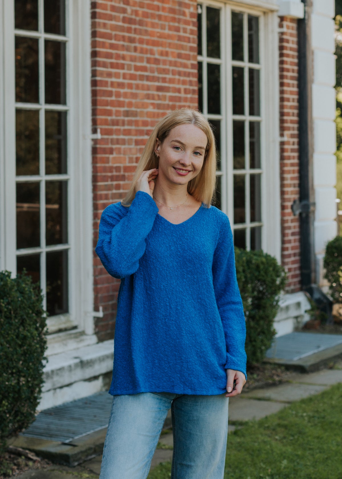 V-NECK SCRAMBLE KNIT 100% COTTON - AVALIN