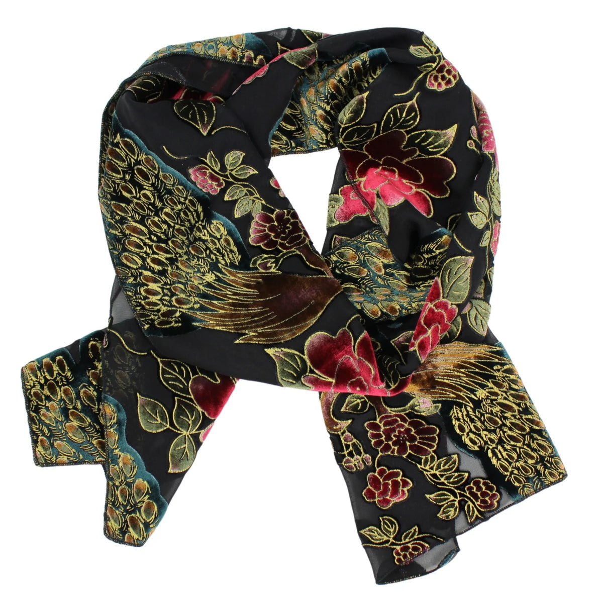 BURNOUT VELVET SCARF-DANA HERBERT ACCESSORIES