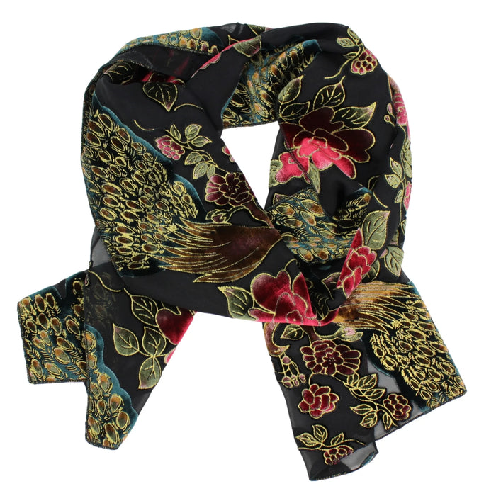 BURNOUT VELVET SCARF-DANA HERBERT ACCESSORIES
