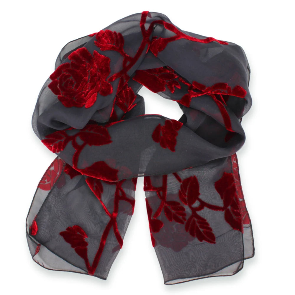 BURNOUT VELVET SCARF-DANA HERBERT ACCESSORIES