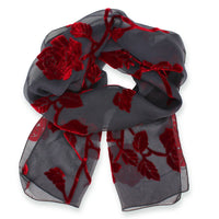 BURNOUT VELVET SCARF-DANA HERBERT ACCESSORIES