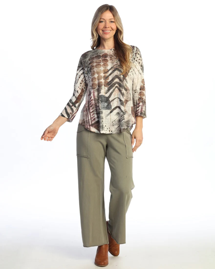 NOMADIC 3/4 SLEEVE ROUND HEM-JESS AND JANE