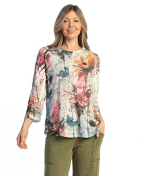 WALLFLOWER 3/4 SLEEVE ROUND HEM-JESS AND JANE