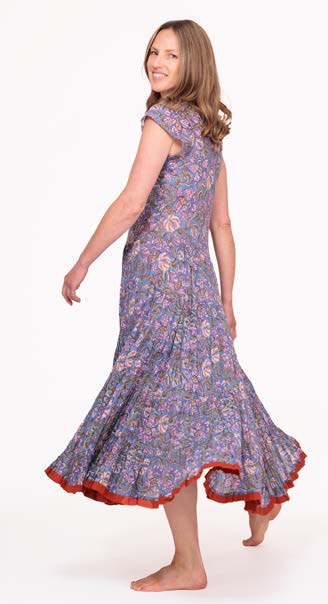 FLORAL PERIWINKLE-AMBER DRESS-NILA RUBIA