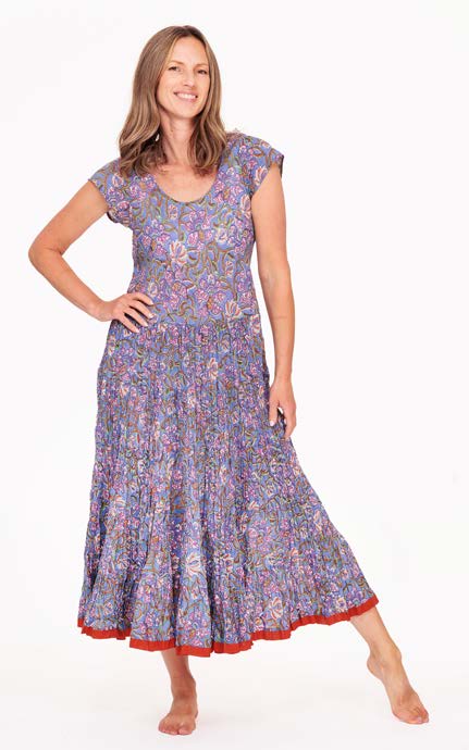 FLORAL PERIWINKLE-AMBER DRESS-NILA RUBIA