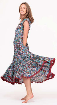 BLUE PINK FLORAL-AMBER DRESS-NILA RUBIA