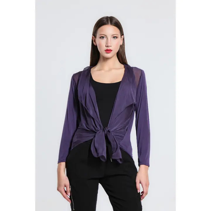 ANSLEY SILK FRONT TIE WRAP-ONE SIZE-TEES BY TINA