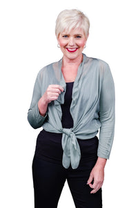 ANSLEY SILK FRONT TIE WRAP-ONE SIZE-TEES BY TINA