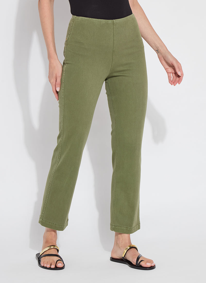 27" INSEAM BABY BOOTCUT DENIM-ANTIQUE WASH STONE GREEN-LYSSE