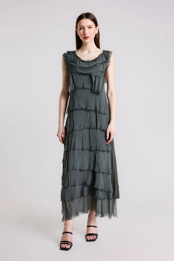 ALEENA SILK MAXI DRESS-ONE SIZE-TEES BY TINA