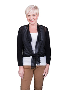 ANSLEY SILK FRONT TIE WRAP-ONE SIZE-TEES BY TINA