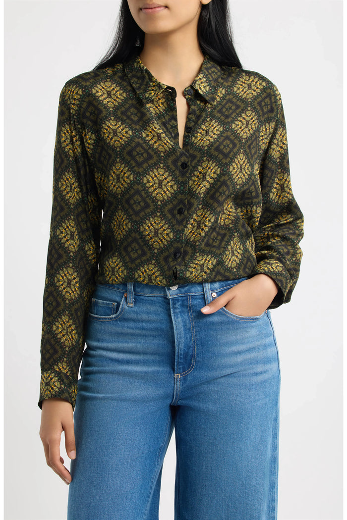 MOSS DECO PRINT BUTTONDOWN BLOUSE-APNY