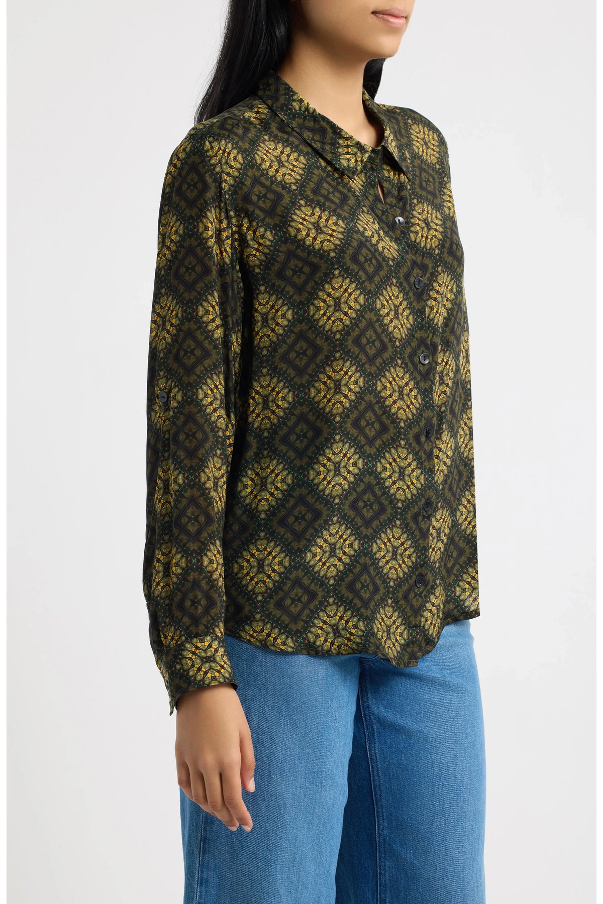 MOSS DECO PRINT BUTTONDOWN BLOUSE-APNY