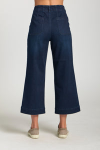 CROP WIDE LEG PATCH POCKET PANT-DARK INDIGO-APNY